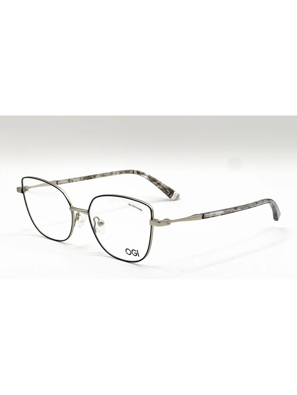 Ogi 4330 102 Black Silver Cat Eye Authentic Eyeglass Frames 52-17-140